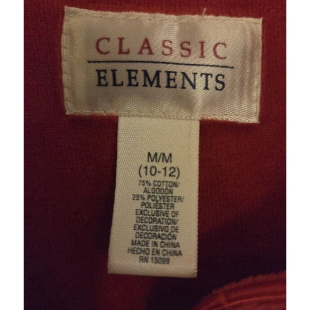 Vtg Classic Elements Red Velour/Fleece Robe Full Zip Maxi Size M/M 10-12